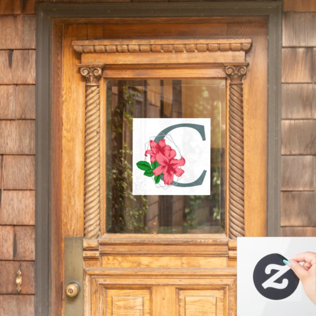 Hauptstadt Buchstabe C florale Monogramm Fensteraufkleber (Haustür)