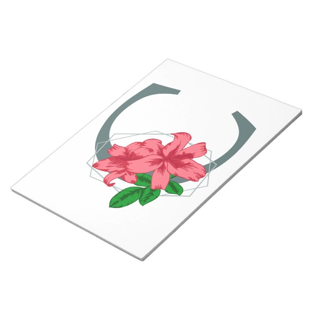 Hauptstadt Buchstabe C florale Monogramm Notizblock (angewinkelt)