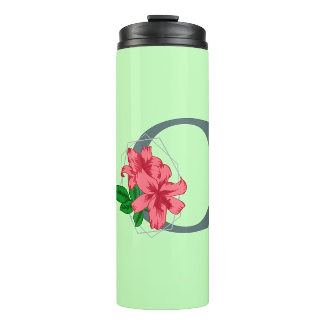 Hauptstadt Buchstabe C florale Monogramm Thermosbecher (Vorderseite)