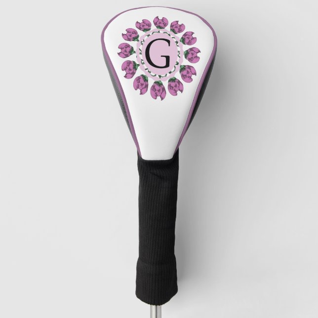 Hauptstadt Buchstabe G florale Monogramm Golf Headcover (Vorderseite)