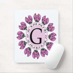 Hauptstadt Buchstabe G florale Monogramm Mousepad
