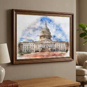 Hauptstadt der Vereinigten Staaten nah in Washingt Fotodruck