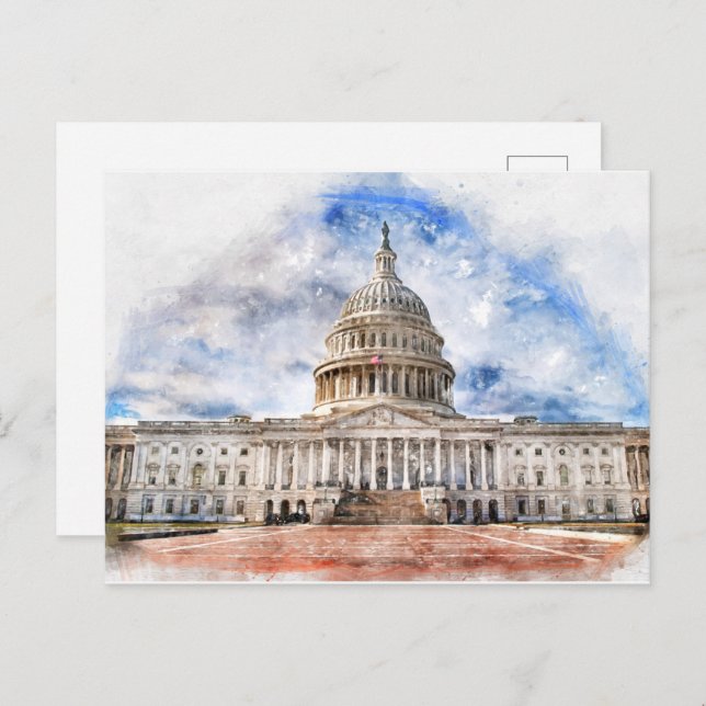 Hauptstadt der Vereinigten Staaten nah in Washingt Postkarte (Vorne/Hinten)