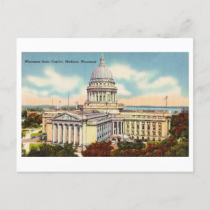 Hauptstadt des Vintagen Staat in Madison, Wisconsi Postkarte