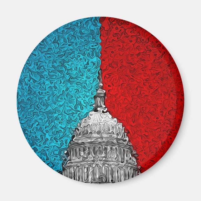 Hauptstadt Gebäude Abstrakt Magnet (Vorne)