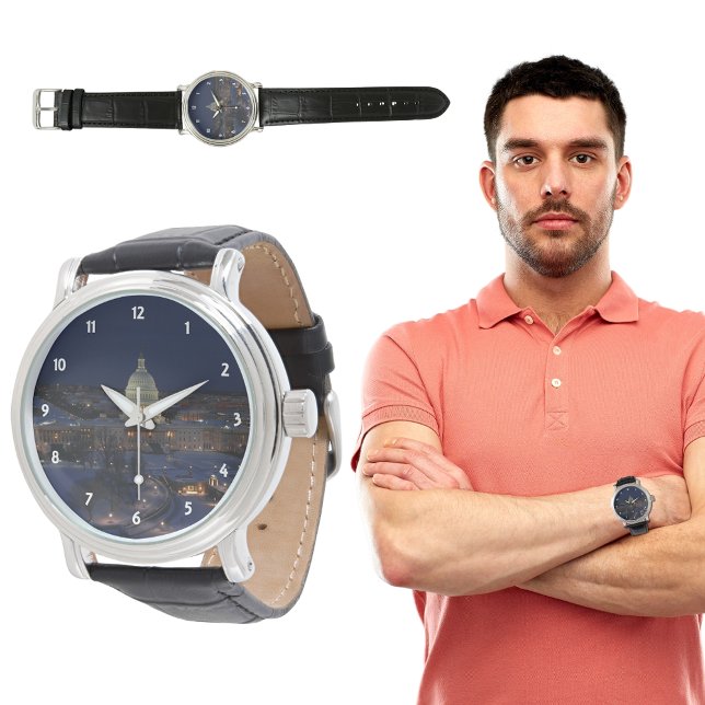 Hauptstadt Gebäude der Vereinten Staaten in der Na Armbanduhr (United States Capitol Building at Night Watch)