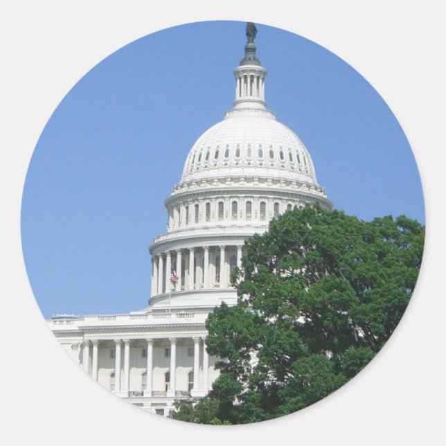 Hauptstadt Gebäude in Washington DC Runder Aufkleber (Vorderseite)