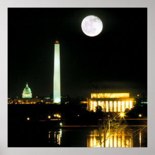 Hauptstadt Gebäude, Lincoln Memorial, Washington Poster