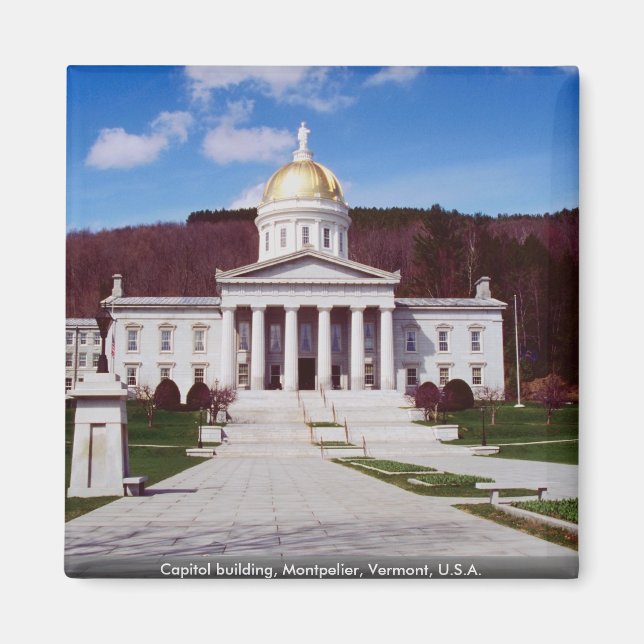 Hauptstadt Gebäude, Montpelier, Vermont, USA Magnet (Vorne)