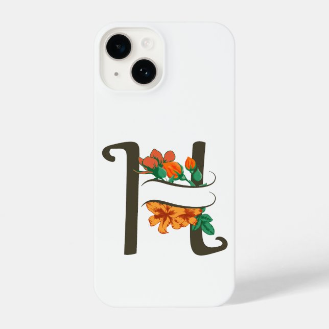 Hauptstadt H florale Monogramm iPhone Hülle (Rückseite)
