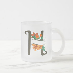 Hauptstadt H florale Monogramm Mattglastasse
