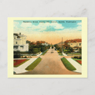 Hauptstadt Hill District, Seattle, Washington Vint Postkarte