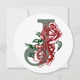 Hauptstadt J floral monogramm Einladung
