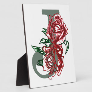 Hauptstadt J floral monogramm Fotoplatte