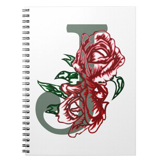 Hauptstadt J floral monogramm Notizblock (Vorderseite)