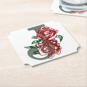 Hauptstadt J floral monogramm Untersetzer