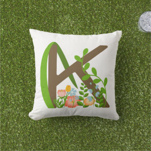 Hauptstadt K florale Monogramm Kissen