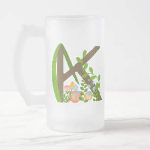 Hauptstadt K florale Monogramm Mattglas Bierglas