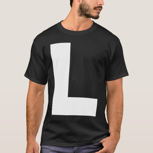 Hauptstadt L Bold Alphabet Letter Monogram T-Shirt (Vorderseite)