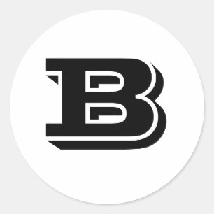 Hauptstadt Letter B White Round Stickers von Janz