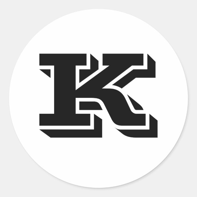 Hauptstadt Letter K Kleine runde Sticker von Janz (Vorderseite)