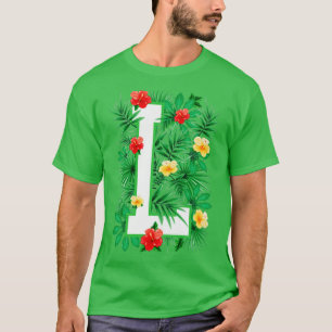 Hauptstadt Letter L Alphabet Monogramm Erste Blume T-Shirt