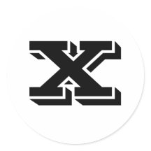 Hauptstadt Letter X Kleine runde Sticker von Janz