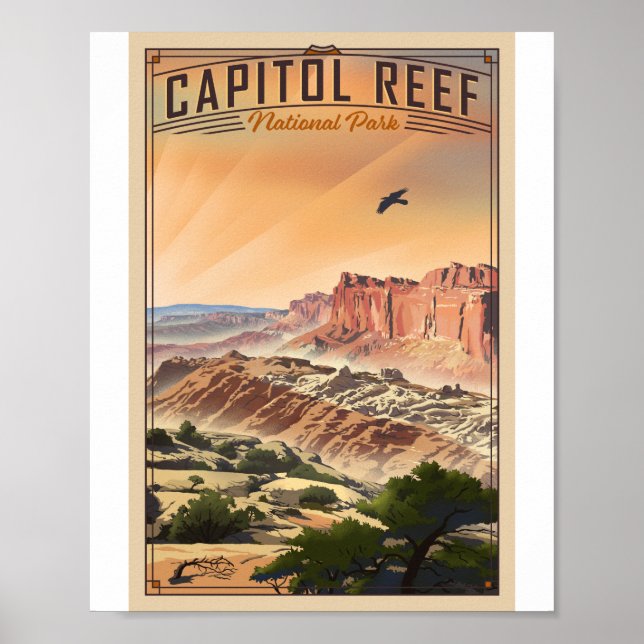Hauptstadt Reef Nationalpark Litho Artwork Poster (Vorne)