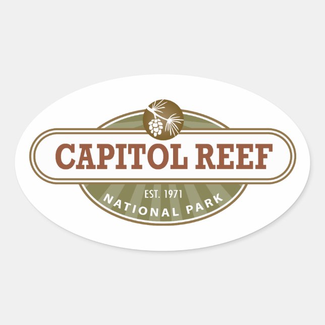 Hauptstadt Reef Nationalpark Ovaler Aufkleber (Vorderseite)