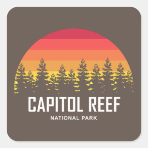 Hauptstadt Reef Nationalpark Quadratischer Aufkleber