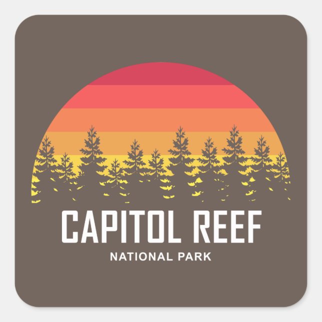 Hauptstadt Reef Nationalpark Quadratischer Aufkleber (Vorderseite)