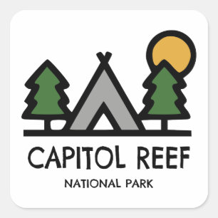 Hauptstadt Reef Nationalpark Quadratischer Aufkleber