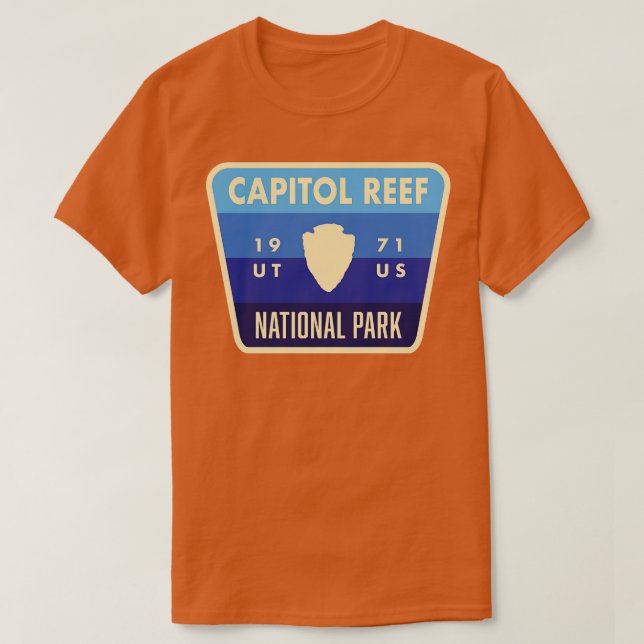 Hauptstadt Reef Nationalpark Retro Arrowhead Blue T-Shirt (Design vorne)