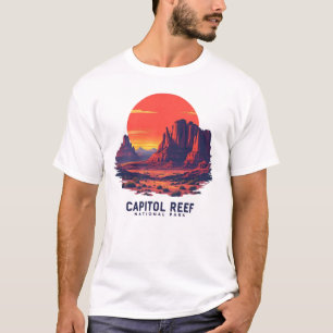 Hauptstadt Reef Nationalpark Retro Sunset Design - T-Shirt