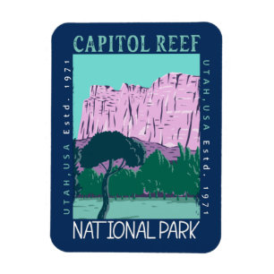 Hauptstadt Reef Nationalpark Utah Distressed Retro Magnet