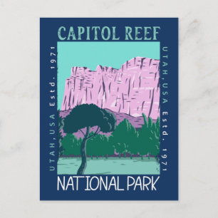 Hauptstadt Reef Nationalpark Utah Distressed Retro Postkarte