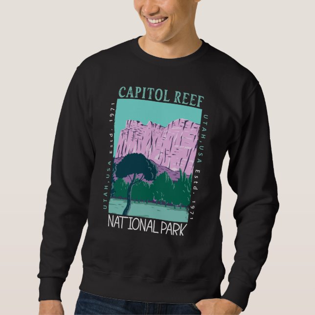 Hauptstadt Reef Nationalpark Utah Distressed Retro Sweatshirt (Vorderseite)