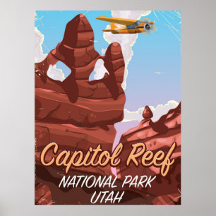 Hauptstadt Reef Nationalpark Utah Reiseplakat. Poster