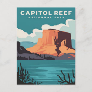 Hauptstadt Reef Nationalpark Utah Retro Postkarte
