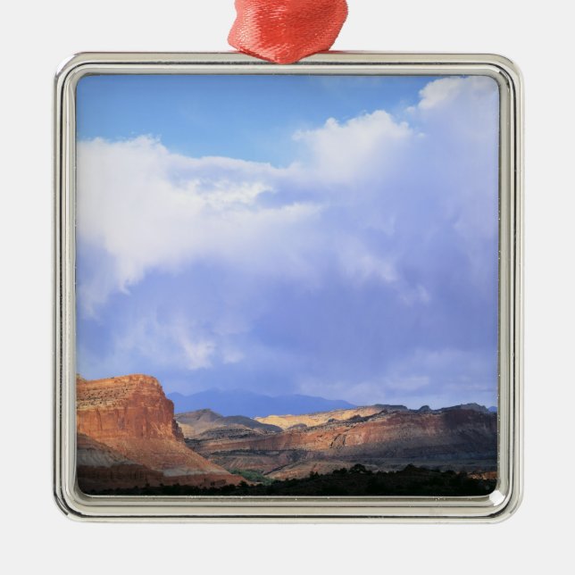Hauptstadt Reef Nationalpark, Utah. USA. Kumulus Silbernes Ornament (Vorne)