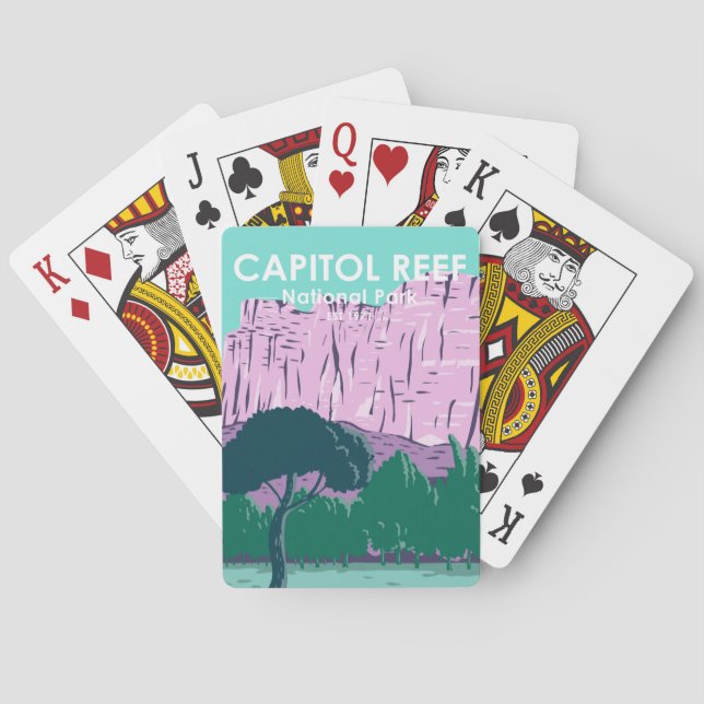 Hauptstadt Reef Nationalpark Utah Vintag Spielkarten (Rückseite)