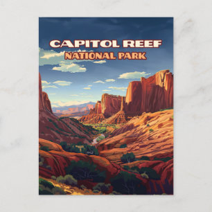 Hauptstadt Reef Nationalpark Utah Wüste Vintag Postkarte
