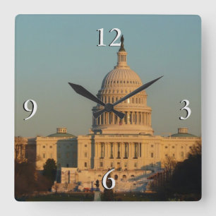 Hauptstadt zu Weihnachten - Washington DC Urlaub Quadratische Wanduhr