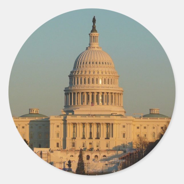 Hauptstadt zu Weihnachten - Washington DC Urlaub Runder Aufkleber (Vorderseite)
