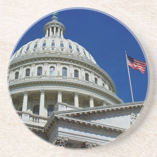 Hauptstadts-Gebäude, Washington, USA Sandstein Untersetzer (Vorne)