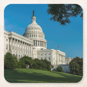 Hauptstadts-Gebäude-Westansicht Rechteckiger Pappuntersetzer