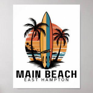 Hauptstrand East Hampton Surfen Surfer _1 Poster
