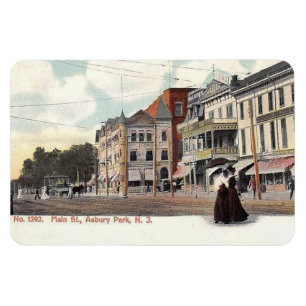 Hauptstraße, Asbury Park, NJ Vintage-Postkarte Magnet