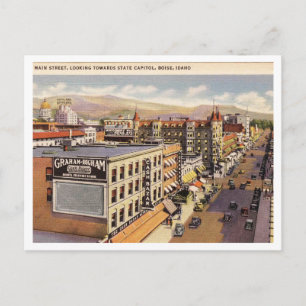 Hauptstraße Boise Idaho 1940er Jahre Vintage-Stil Postkarte