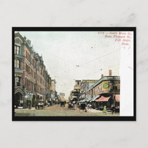 Hauptstraße, Fall River, Massachusetts 1908 Vintag Postkarte